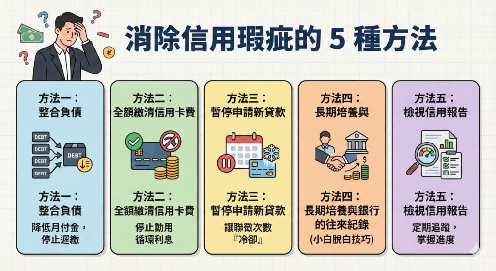 5種恢復信用分數的實用方法幫助你消除信用瑕疵