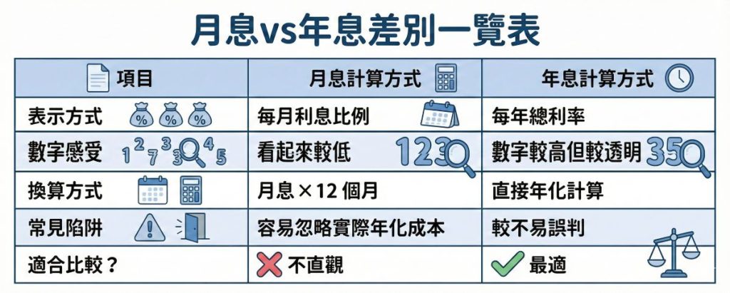 年息VS月息的差別在哪?